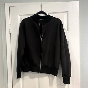Black bomber jacket